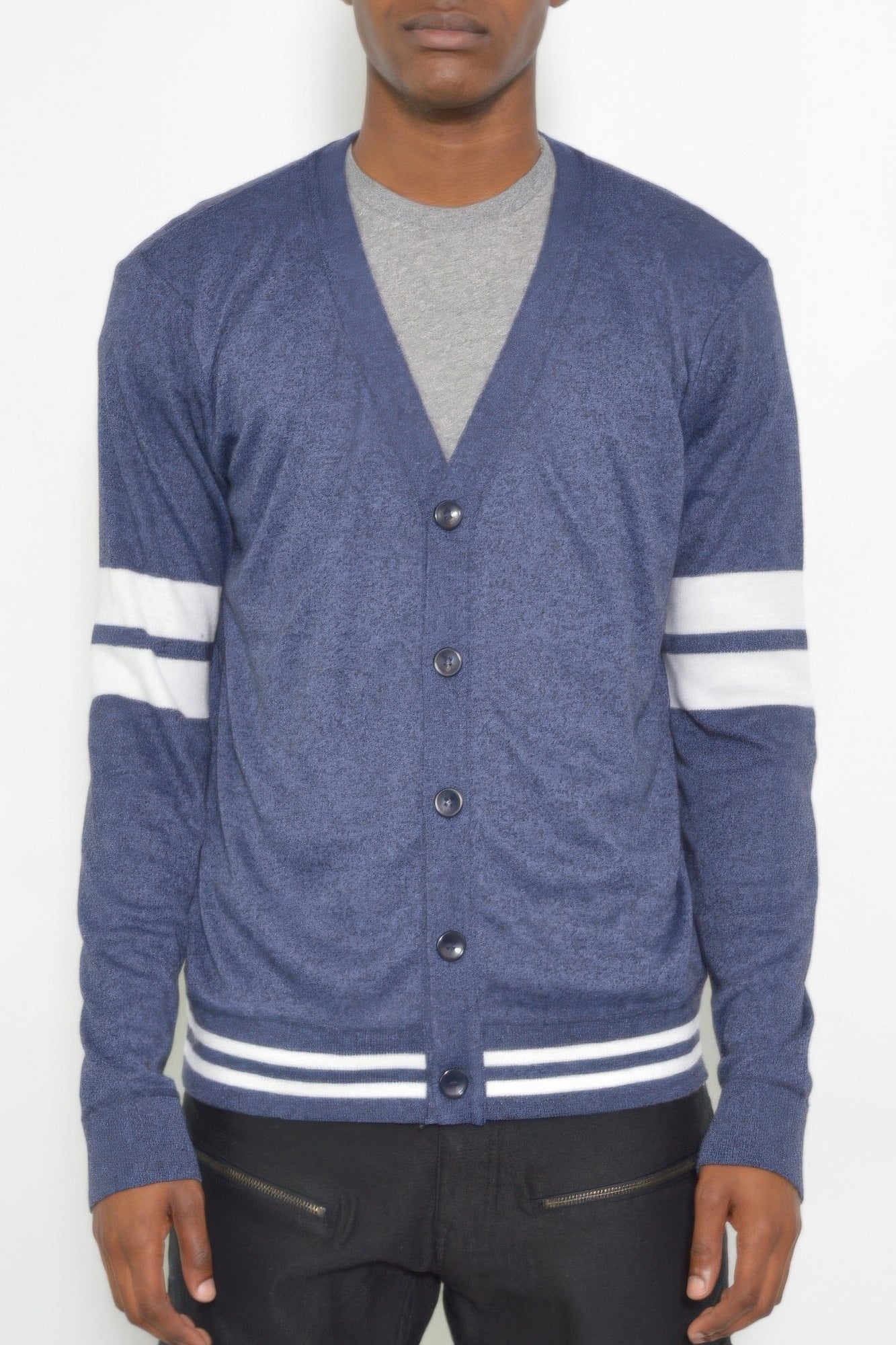 Mens Two Stripe Button Cardiganirt