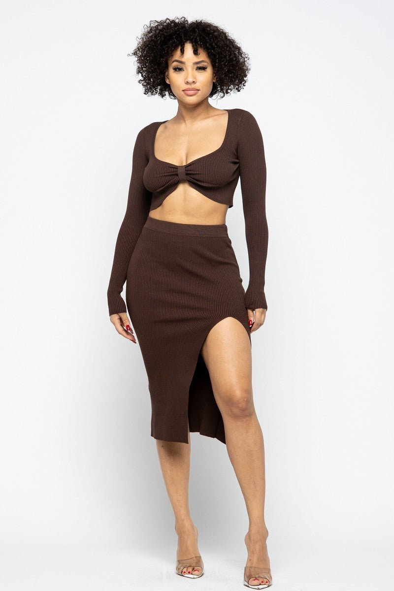 High Slit Skirt Set - Supreme Deals