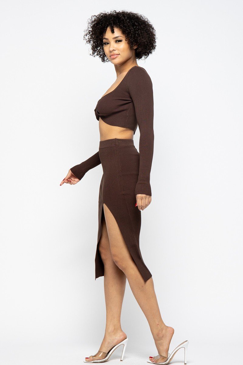 High Slit Skirt Set - Supreme Deals