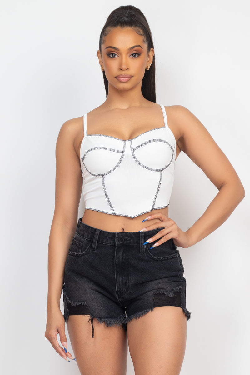 Bustier Sleeveless Ribbed Top - Supreme Deals