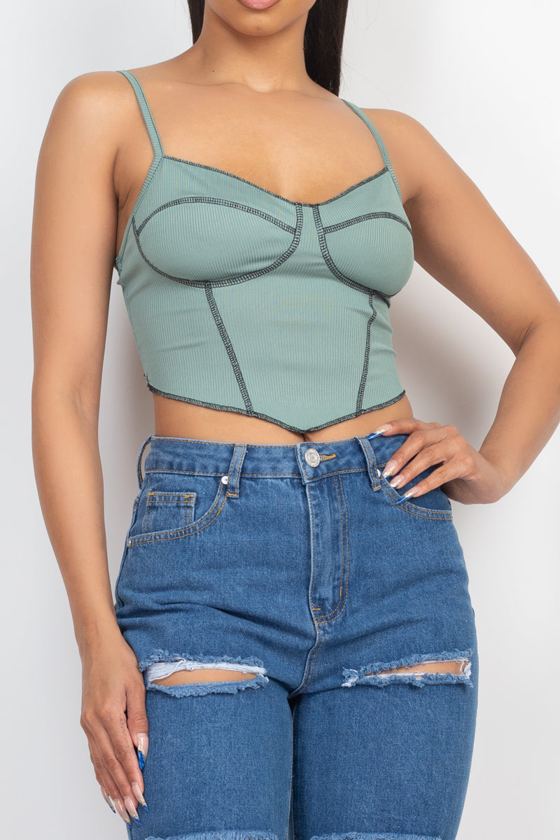 Bustier Sleeveless Ribbed Top - Supreme Deals