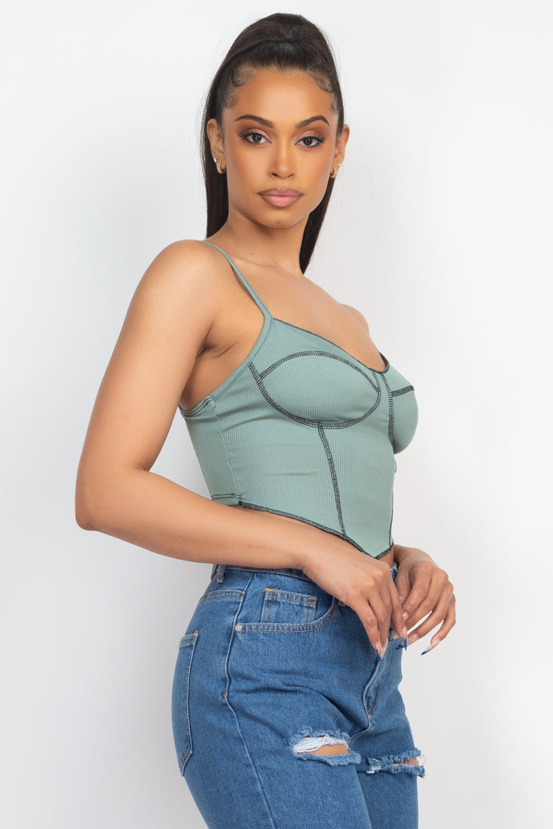 Bustier Sleeveless Ribbed Top - Supreme Deals