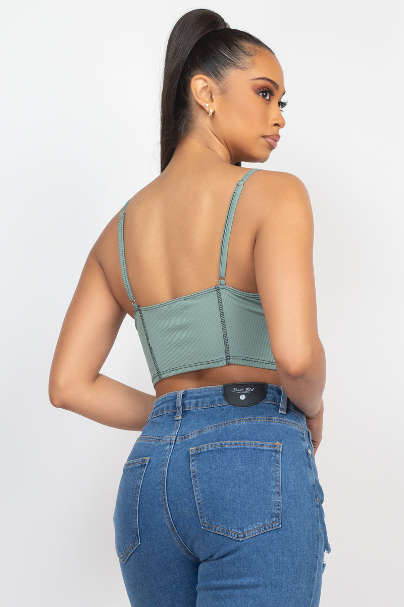 Bustier Sleeveless Ribbed Top - Supreme Deals