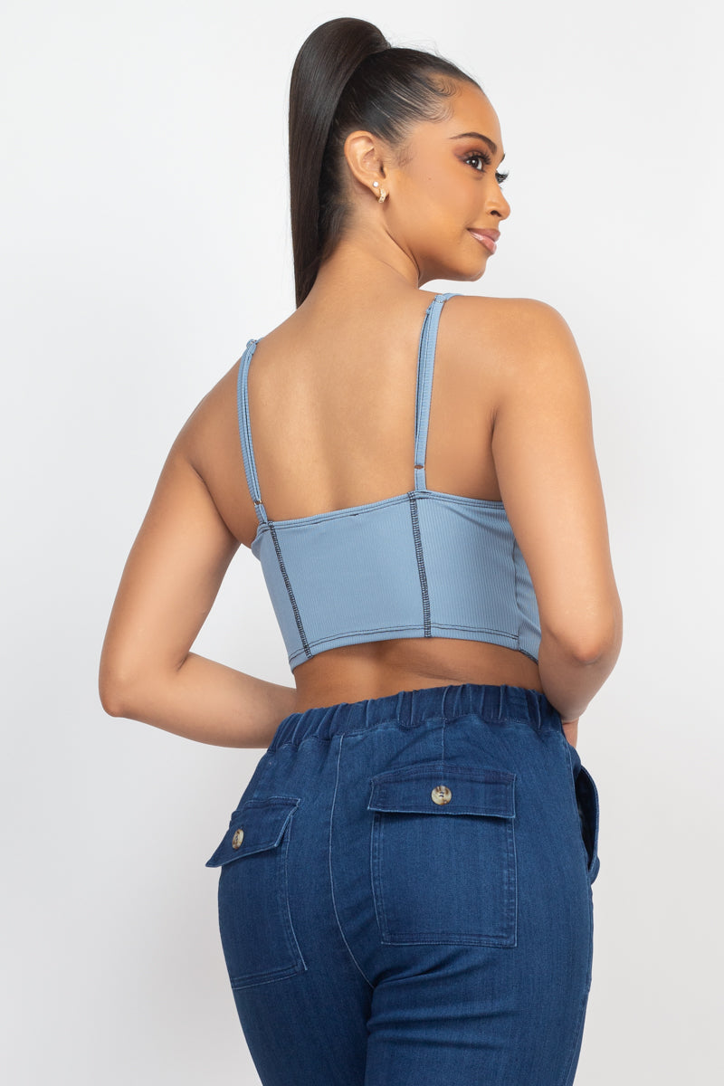 Bustier Sleeveless Ribbed Top - Supreme Deals