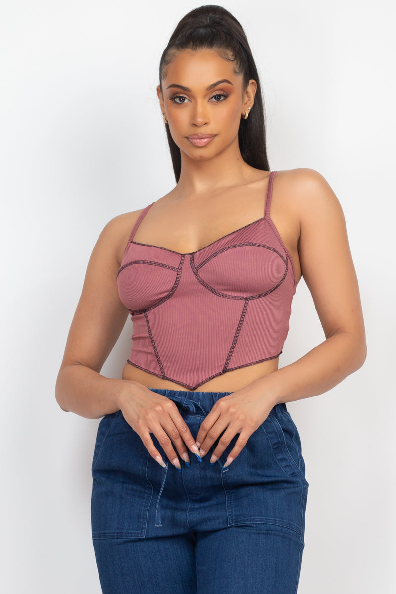 Bustier Sleeveless Ribbed Top - Supreme Deals