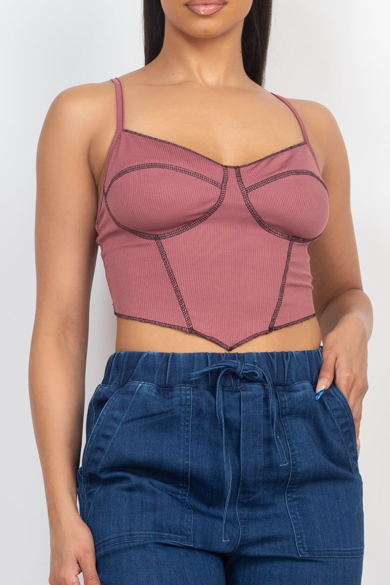 Bustier Sleeveless Ribbed Top - Supreme Deals