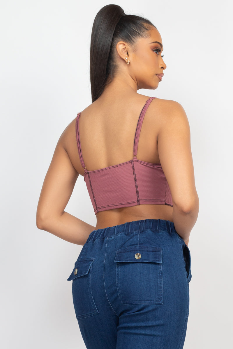 Bustier Sleeveless Ribbed Top - Supreme Deals