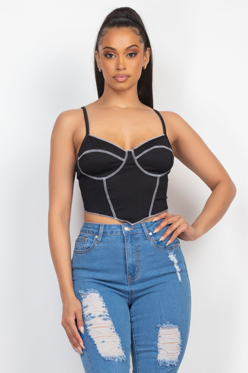 Bustier Sleeveless Ribbed Top - Supreme Deals