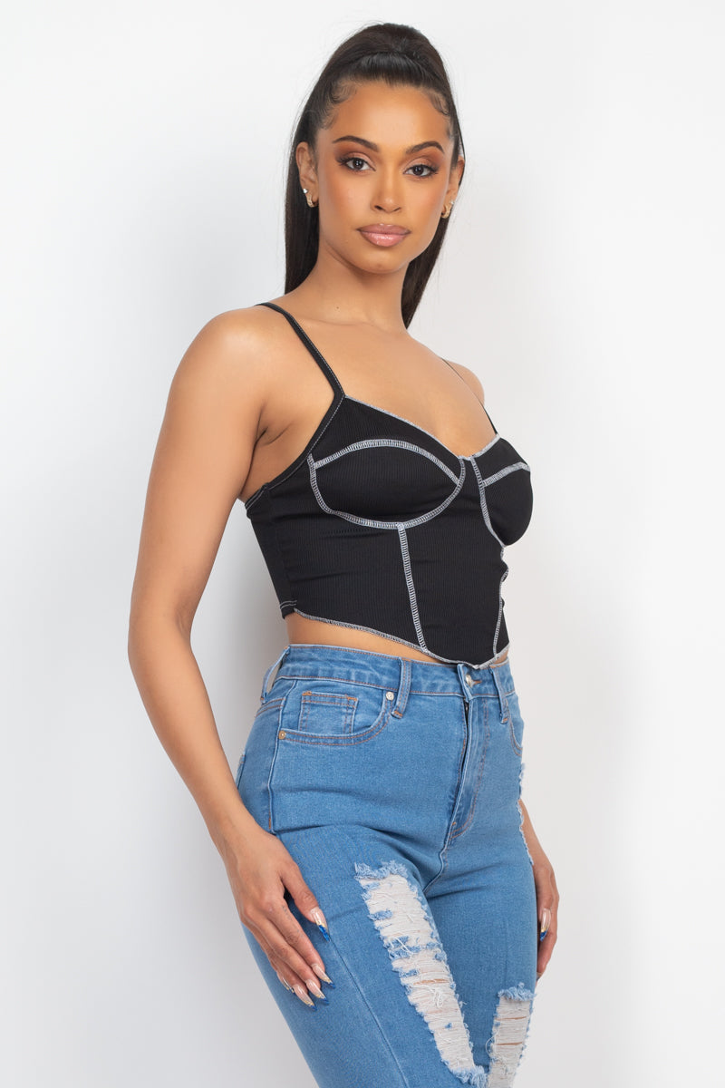 Bustier Sleeveless Ribbed Top - Supreme Deals