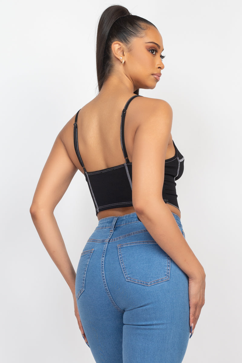 Bustier Sleeveless Ribbed Top - Supreme Deals