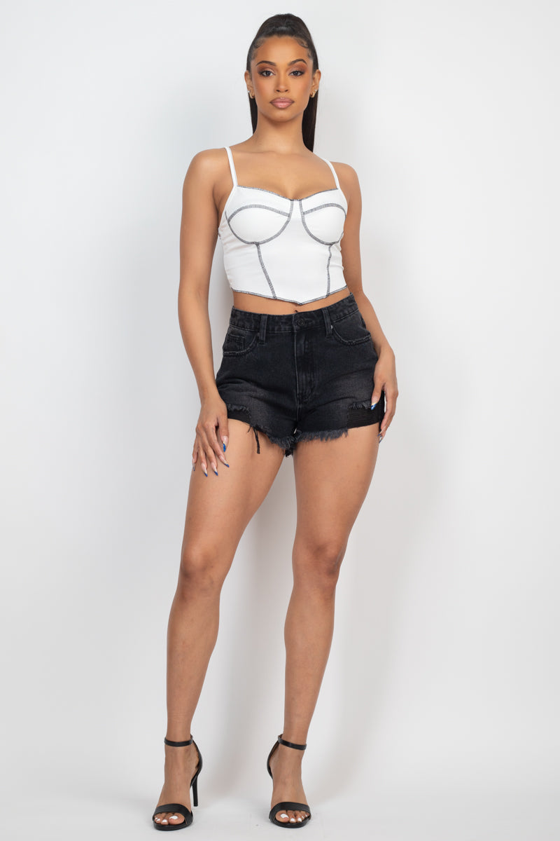 Bustier Sleeveless Ribbed Top - Supreme Deals