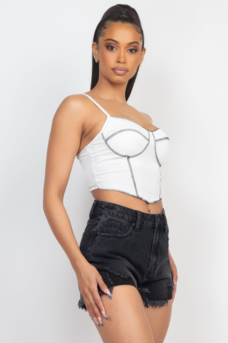 Bustier Sleeveless Ribbed Top - Supreme Deals