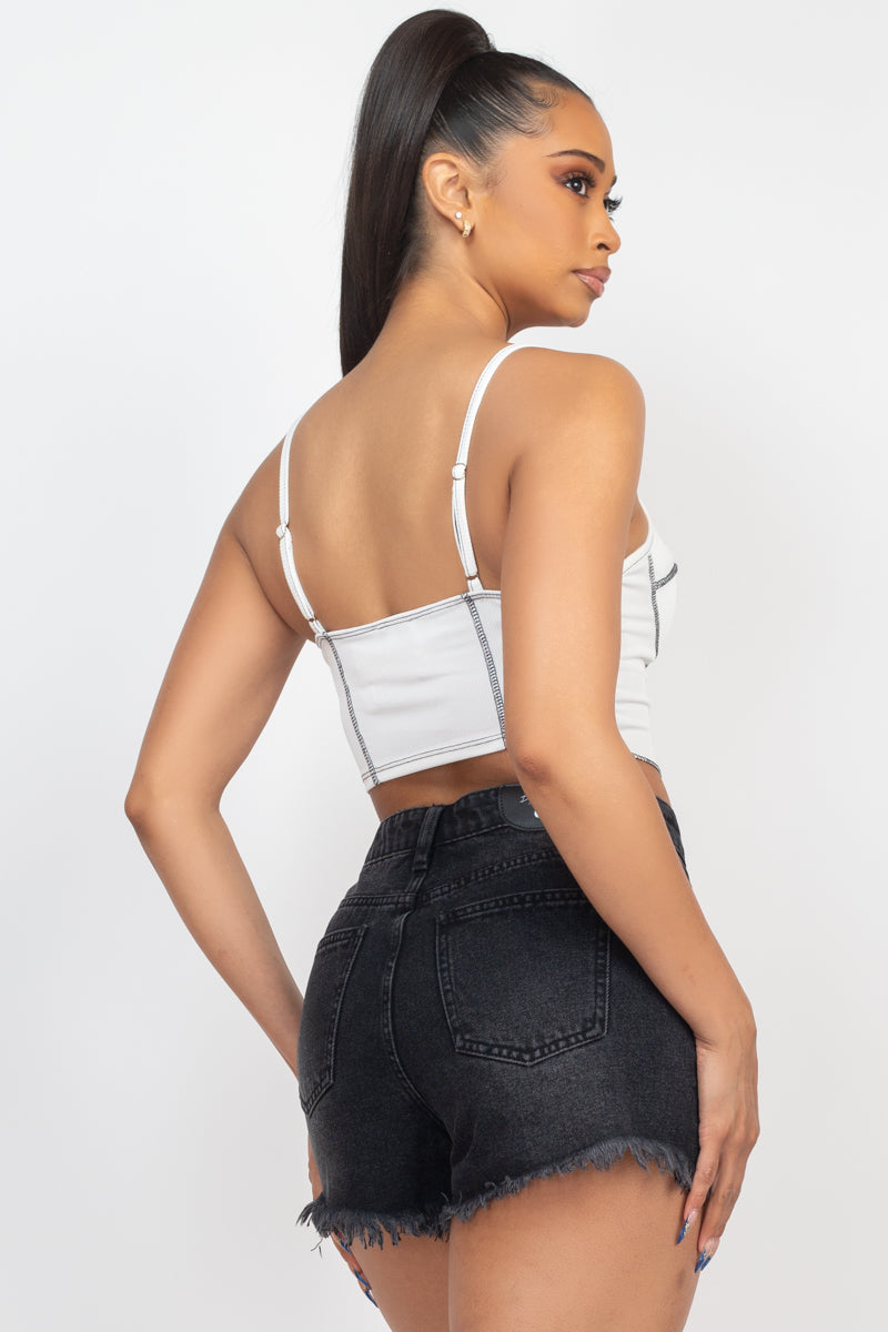 Bustier Sleeveless Ribbed Top - Supreme Deals