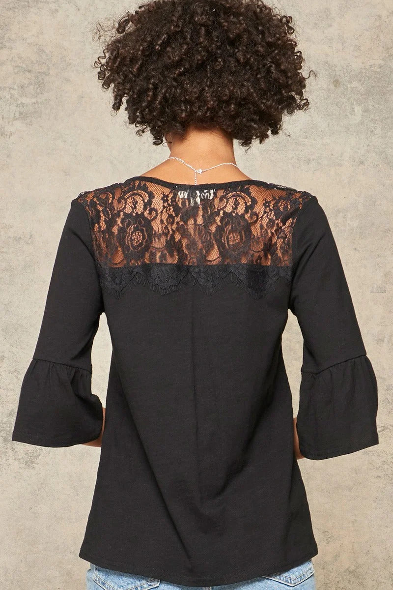 A Knit Top With Deep V Neckline And Yoke Design - Supreme Deals