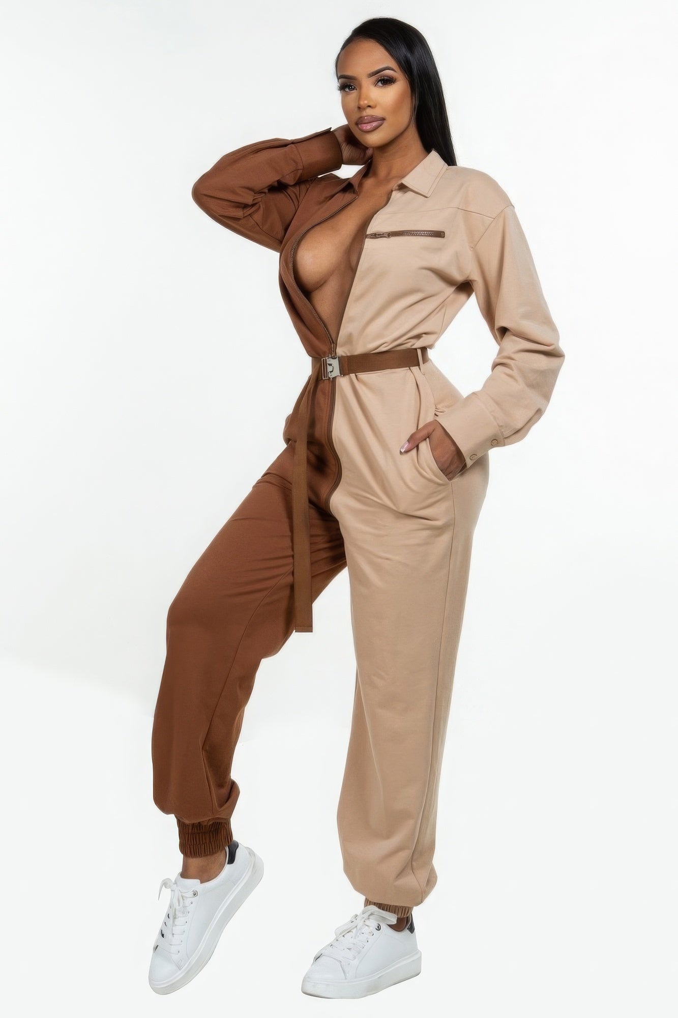 Long Sleeve Oversized Cozy Shirt Jumpsuit - Supreme Deals