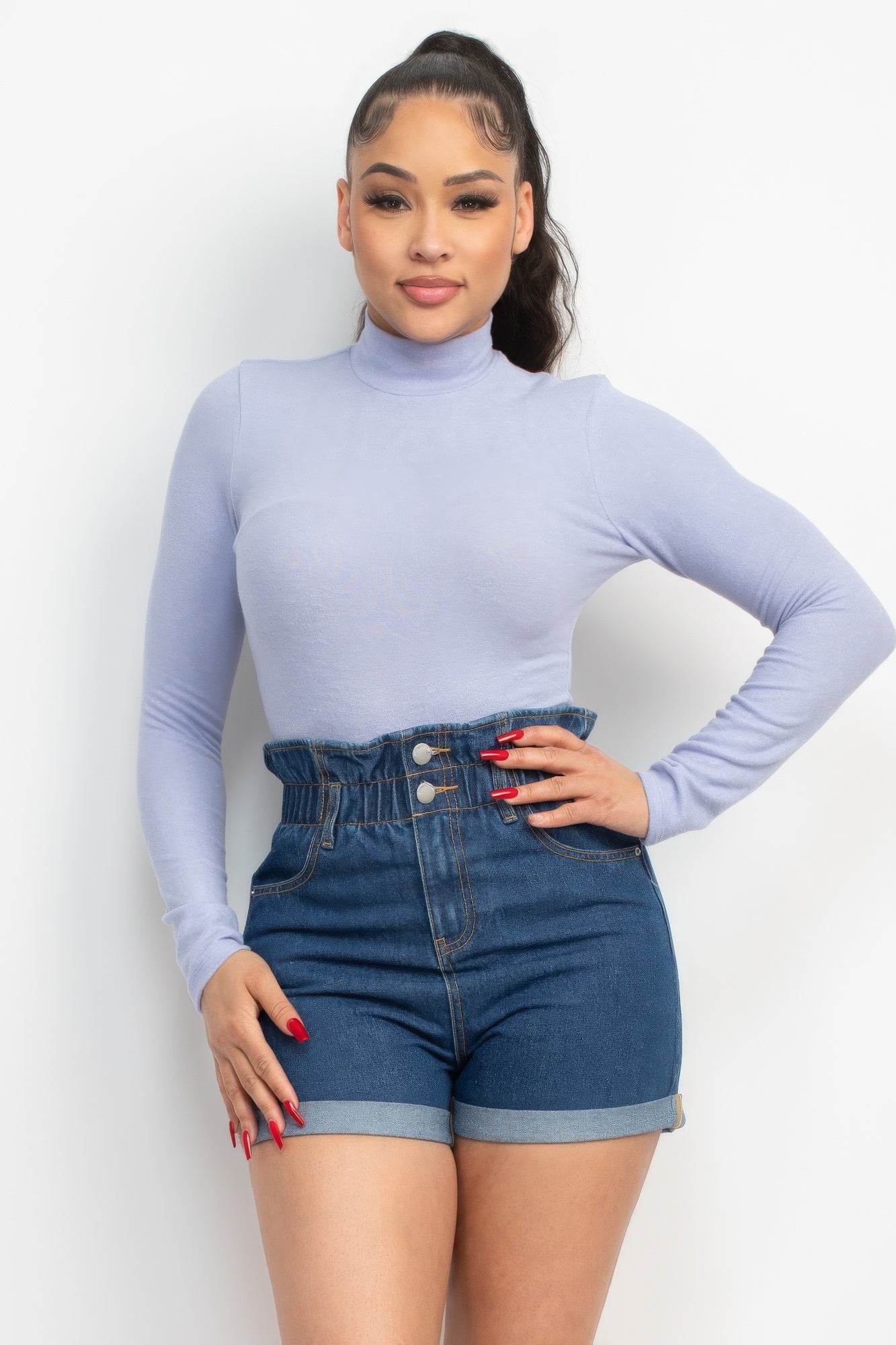 Mock Neck Long Sleeve Top - Supreme Deals