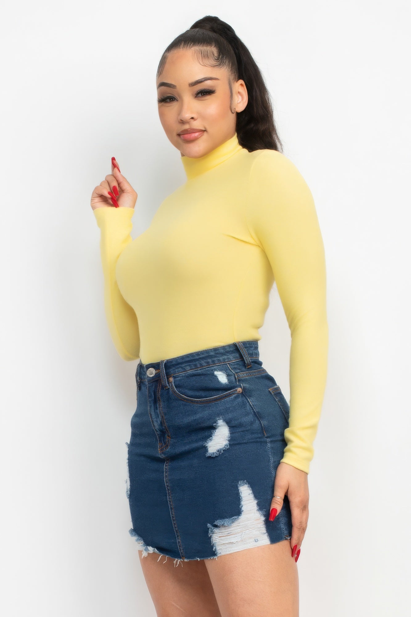 Mock Neck Long Sleeve Top - Supreme Deals