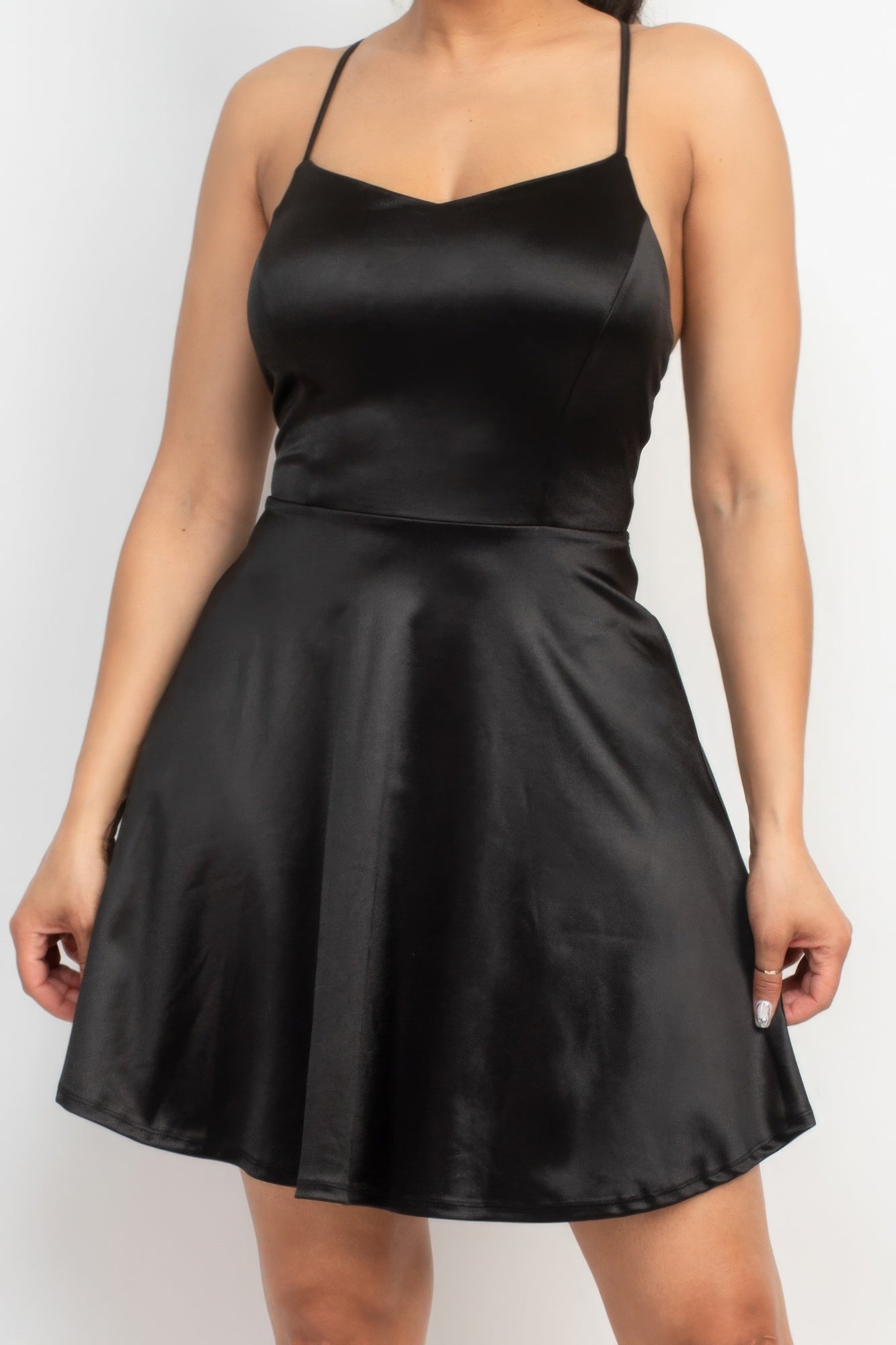 Crisscross A-line Cinched Skater Dress - Supreme Deals