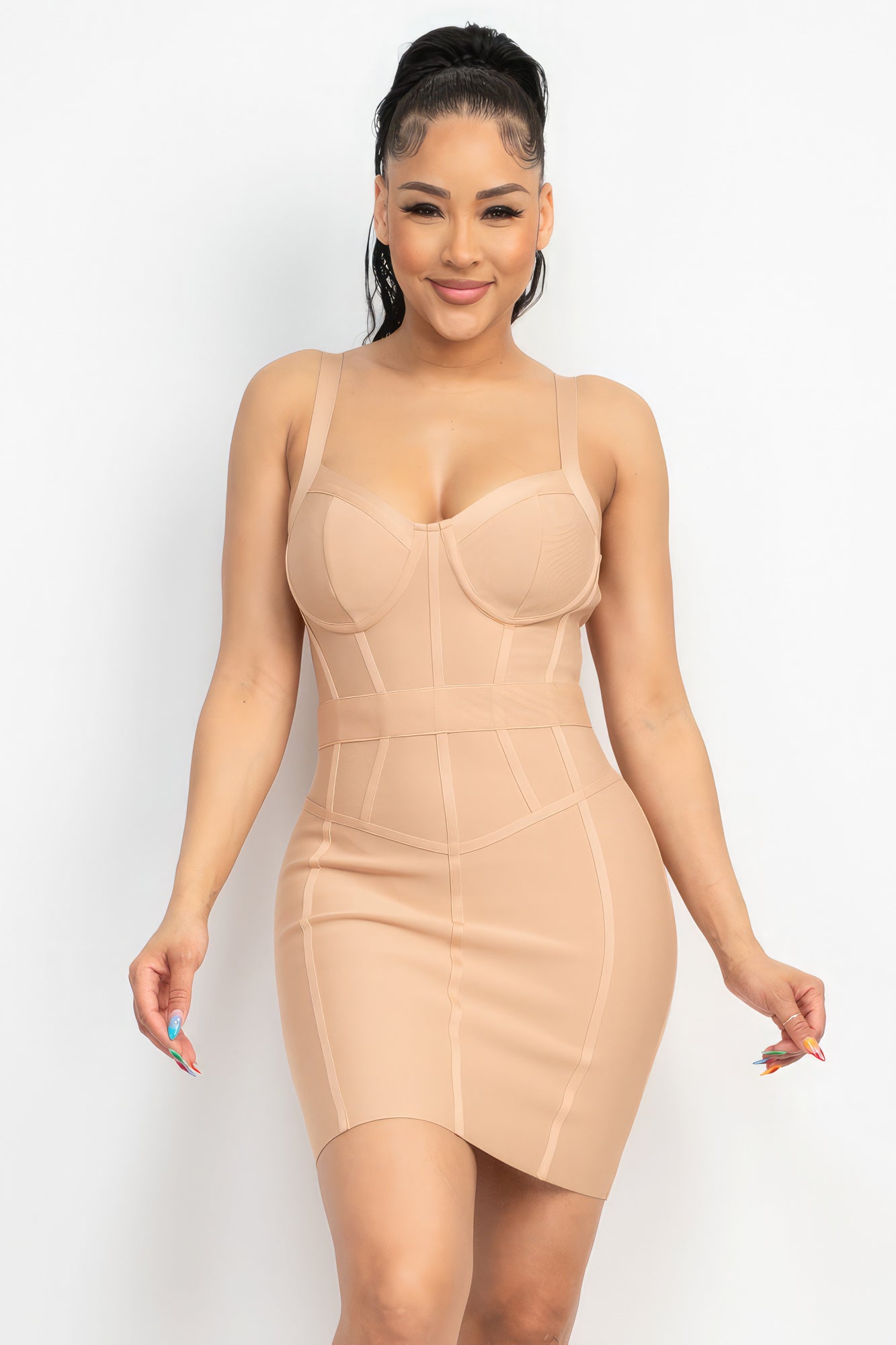 Sweetheart Wide Strap Bandage Dress - Supreme Deals