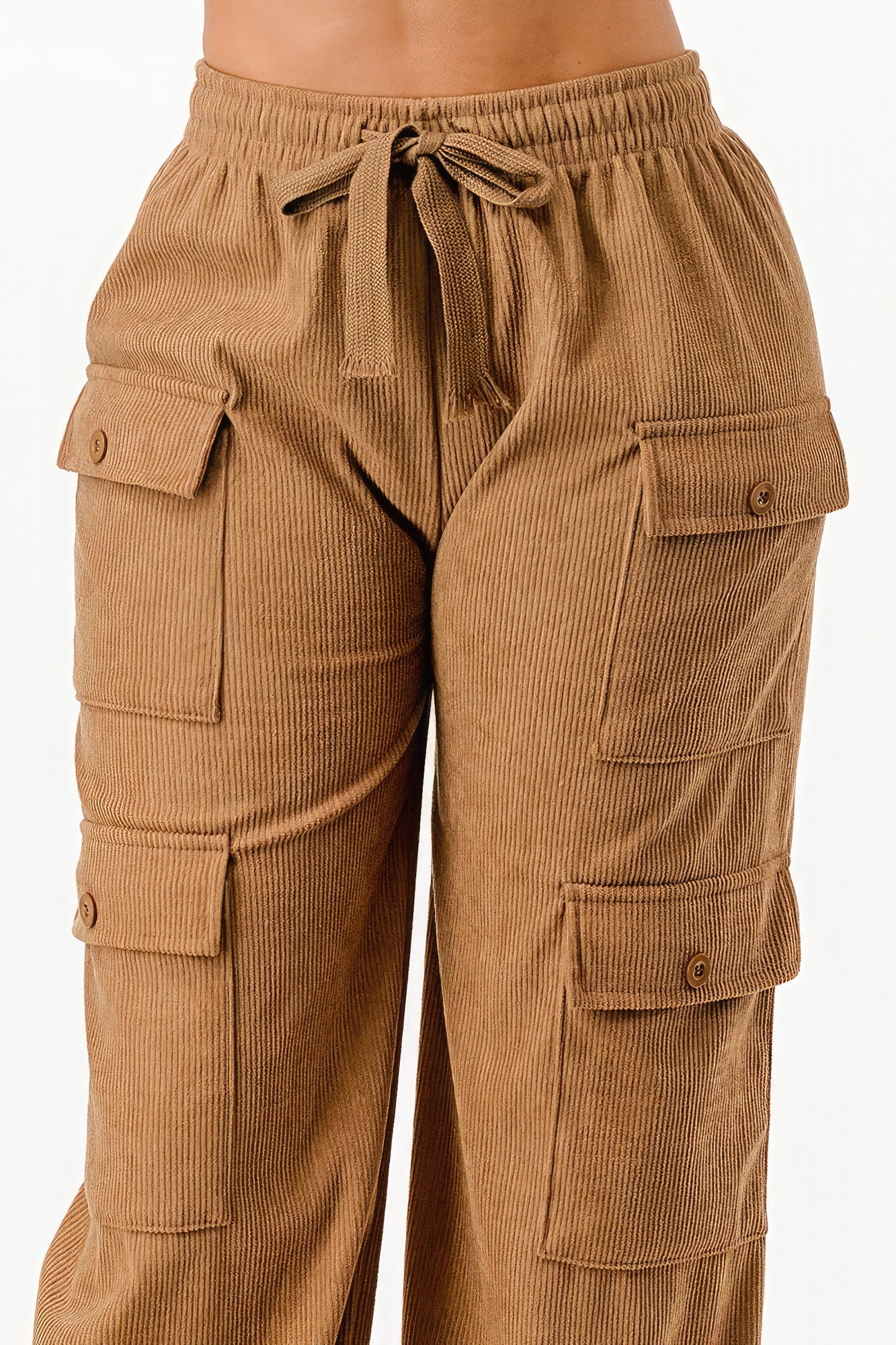 Solid Corduroy Cargo Pants - Supreme Deals